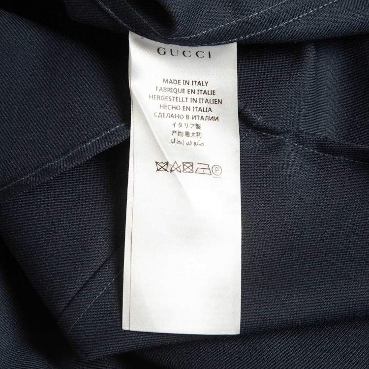 Pre Owned Gucci Blue Gabardine Button Front Shirt XXS