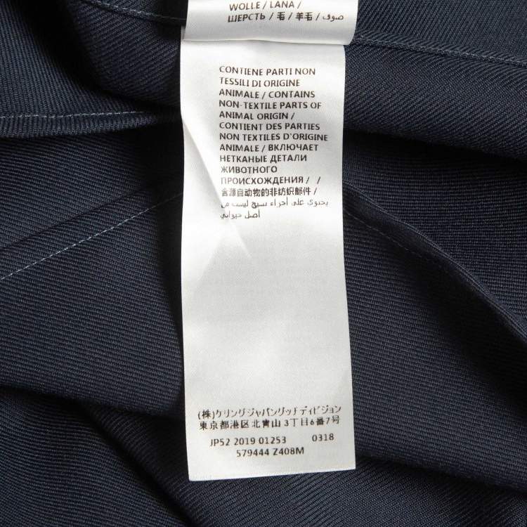 Pre Owned Gucci Blue Gabardine Button Front Shirt XXS