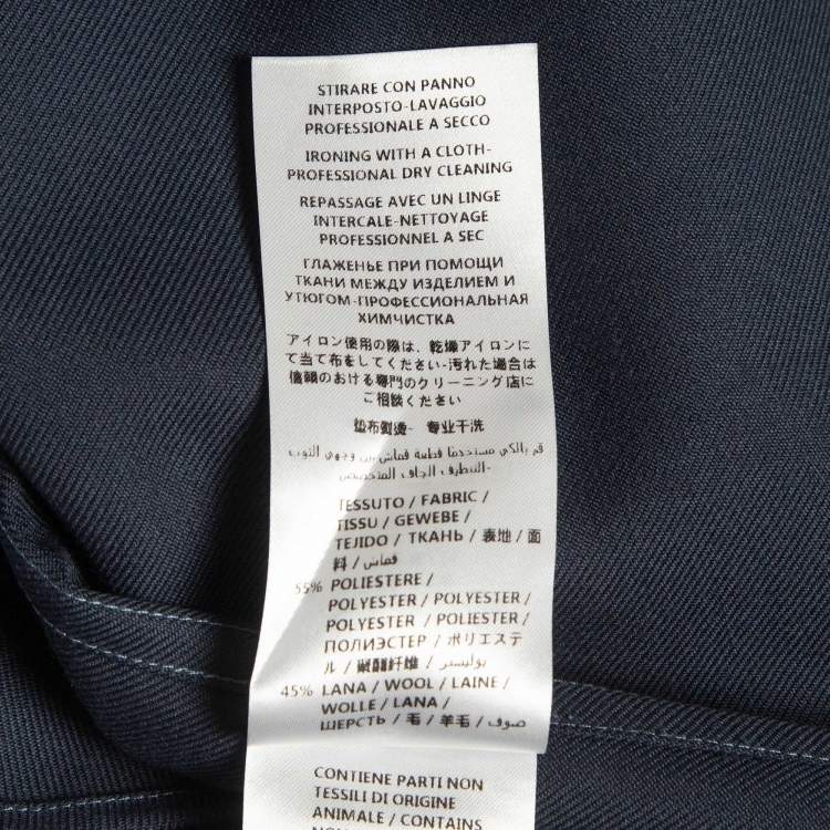 Pre Owned Gucci Blue Gabardine Button Front Shirt XXS