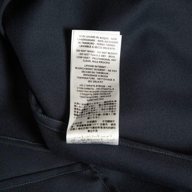 Pre Owned Gucci Blue Gabardine Button Front Shirt XXS
