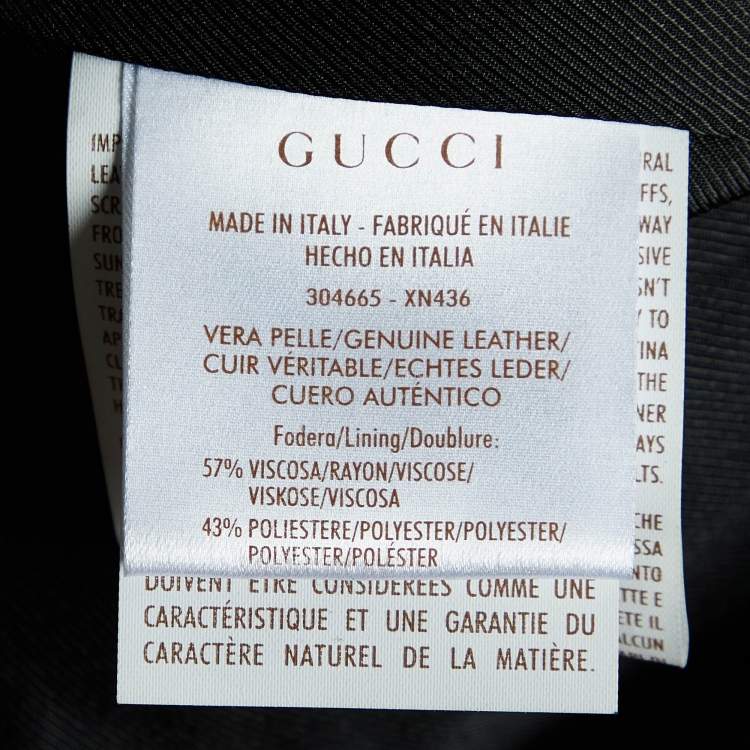 Pre Owned Gucci Black Leather Button Detail Pants S