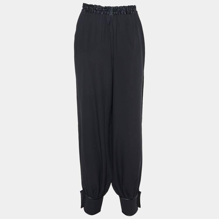 Pre Owned Gucci Black Silk Blend Loose Fit Trousers M