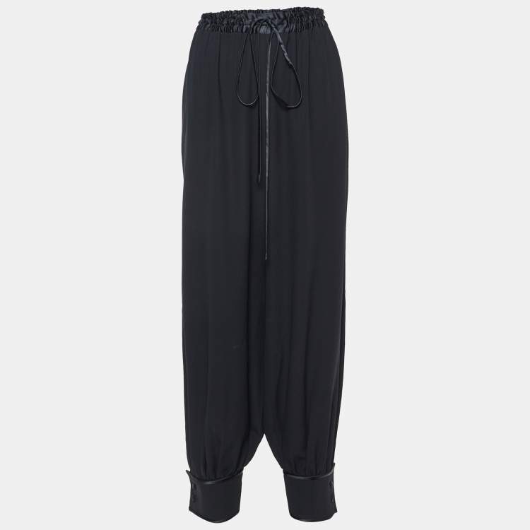 Pre Owned Gucci Black Silk Blend Loose Fit Trousers M