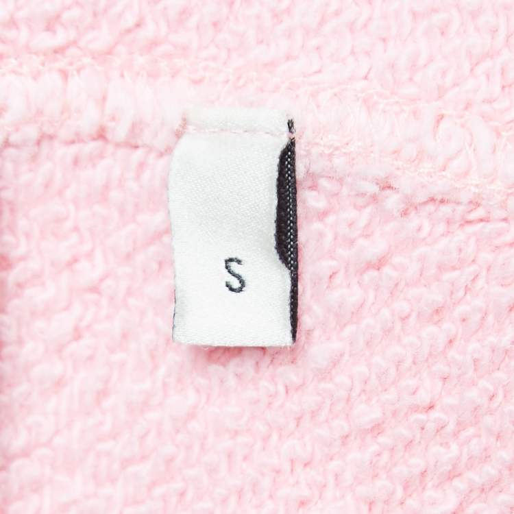Pre Owned Gucci Pink Embroidered Cotton Knit Sweatshirt S