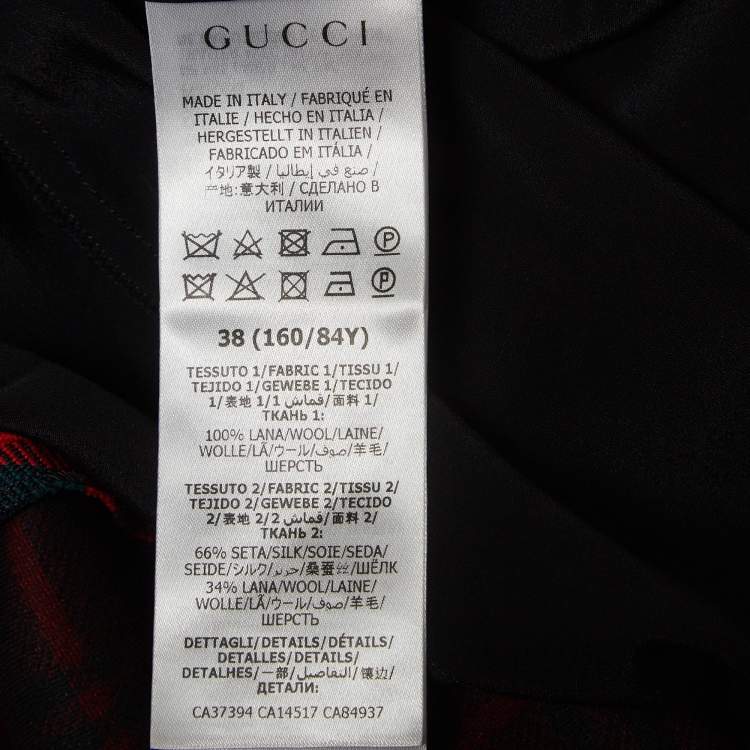Pre Owned Gucci Beige/Multicolor Plaid Wool Short Dress S