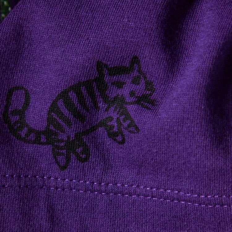 مملوكة مسبقًا Gucci Purple Cotton Blind For Love Appliqued Crew Neck T-Shirt S