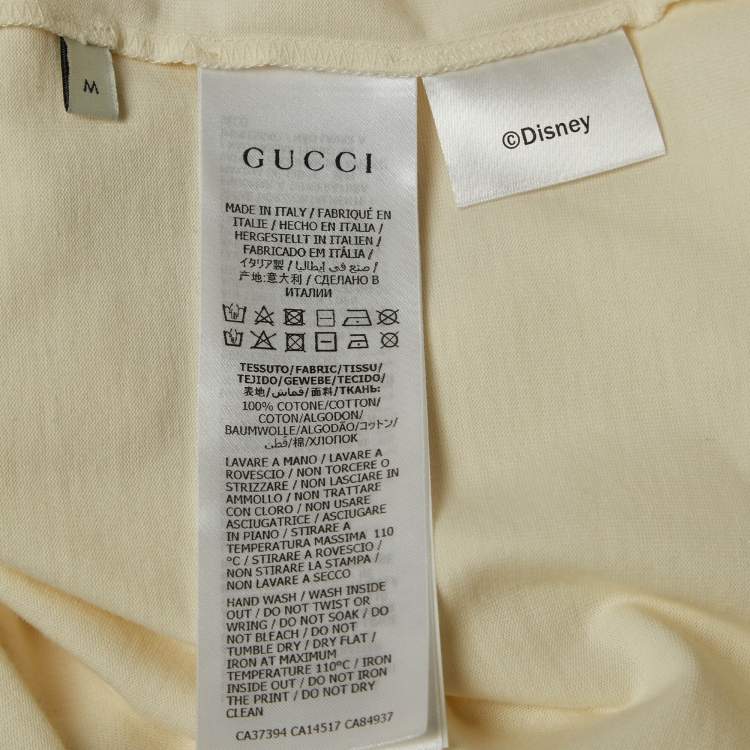 Pre Owned Gucci X Disney Cream Mickey Mouse Print Cotton T-Shirt M