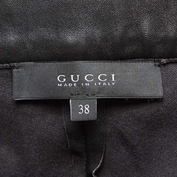 Pre Owned Gucci Black Leather Skinny Pants S