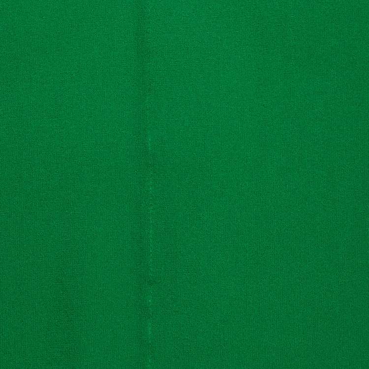 Pre Owned Gucci Green Silk Crepe V Neck Sleeveless Top S