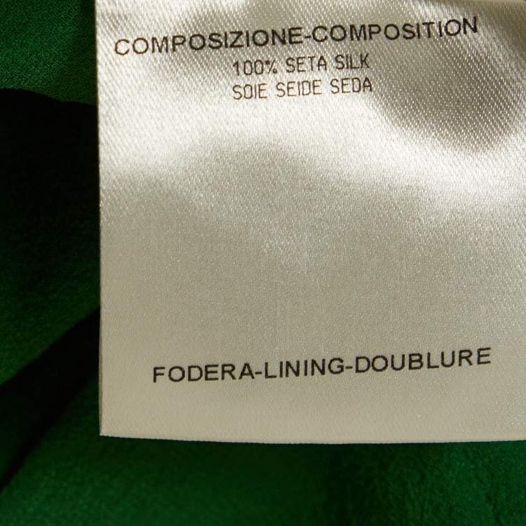 Pre Owned Gucci Green Silk Crepe V Neck Sleeveless Top S