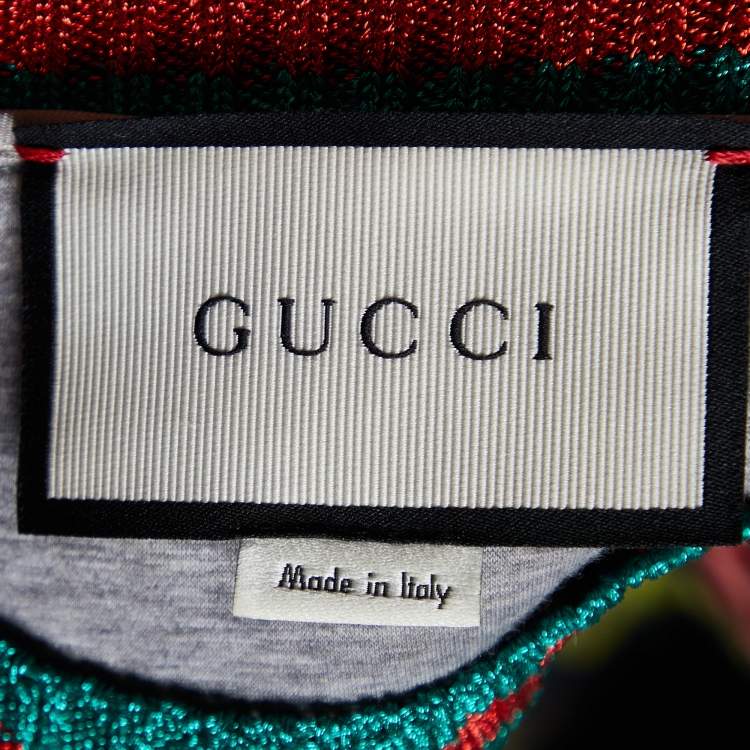Pre Owned Gucci Black Printed Cotton Knit Sweatshirt M