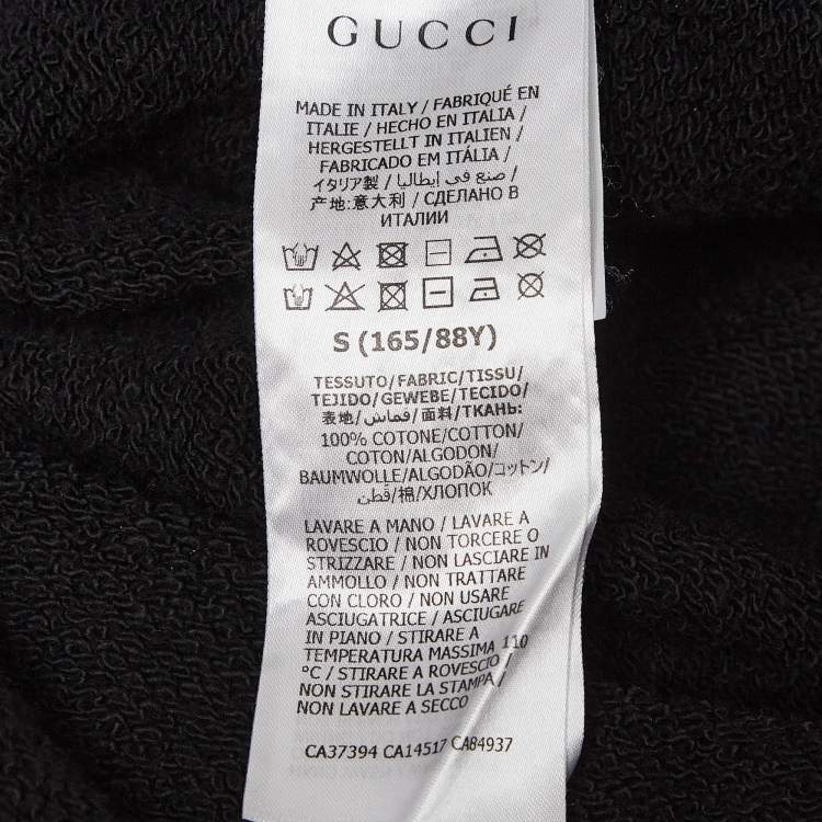 مملوكة مسبقًا Gucci Black Logo Print Cotton Knit Hooded Dress S