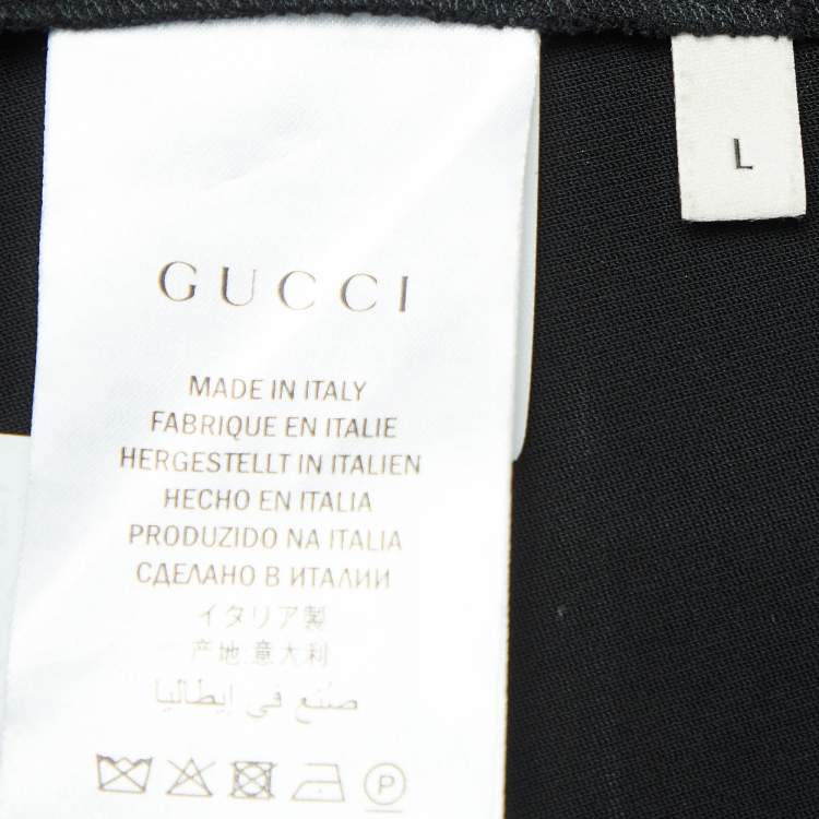 Pre Owned Gucci Black Jersey Ruffled Detail Sheath Dress L