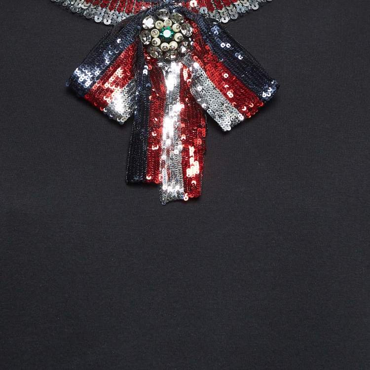 مملوكة مسبقًا Gucci Black Sequin Embellished Neoprene Sweatshirt M