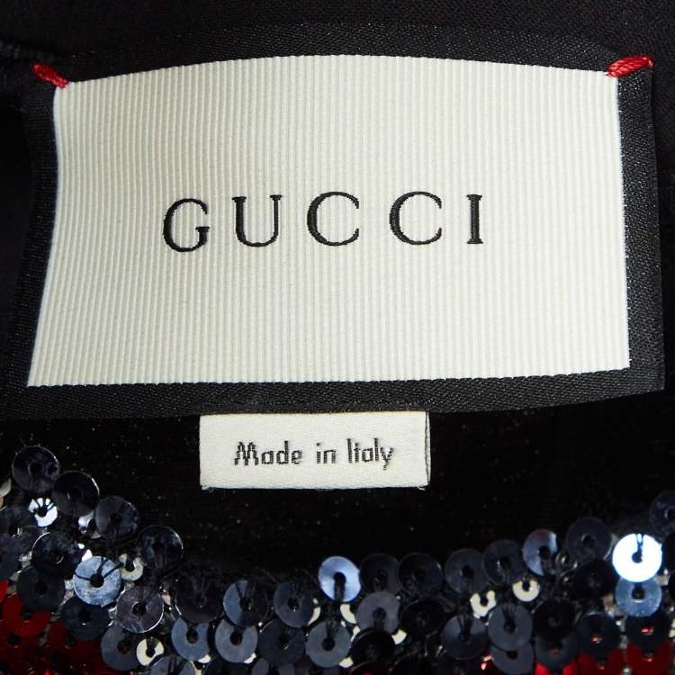 مملوكة مسبقًا Gucci Black Sequin Embellished Neoprene Sweatshirt M