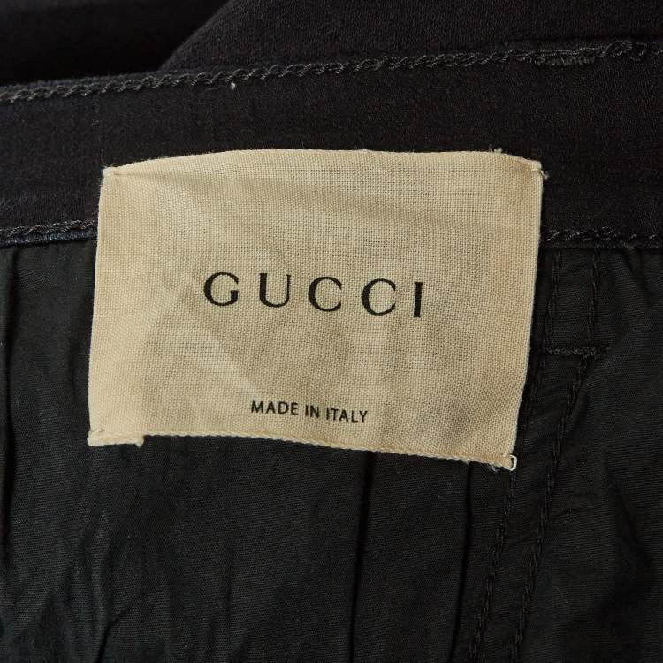 مملوكة مسبقًا Gucci Black Tiger Applique Denim Skinny Jeans S Waist 26"