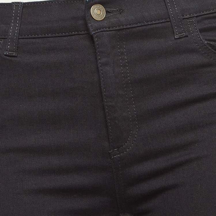 مملوكة مسبقًا Gucci Black Tiger Applique Denim Skinny Jeans S Waist 26"