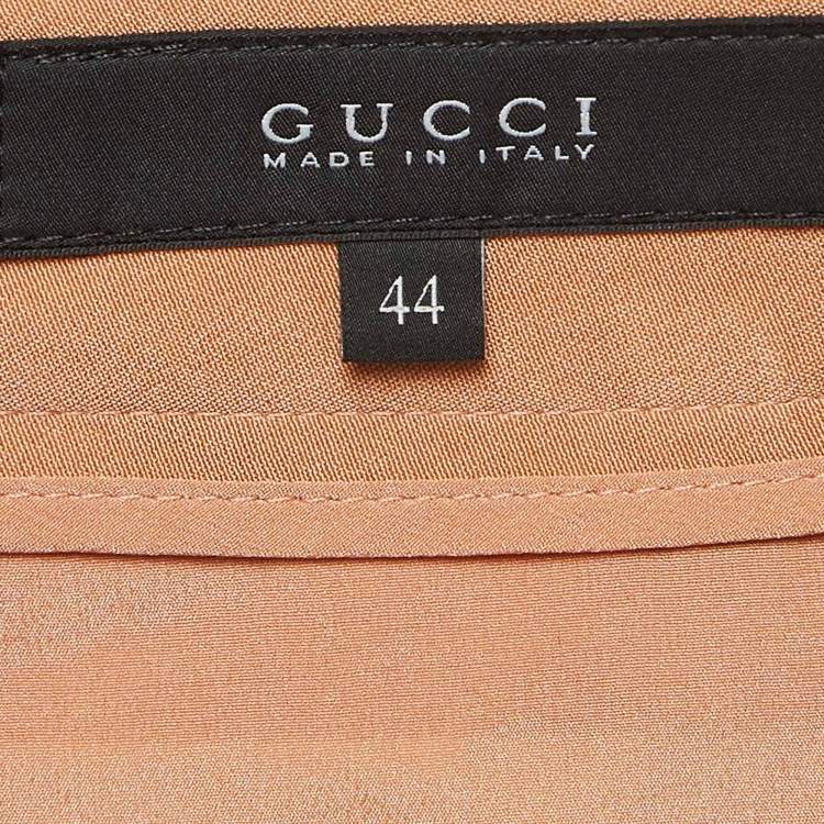 Pre Owned Gucci Pink Silk Printed Trousers M