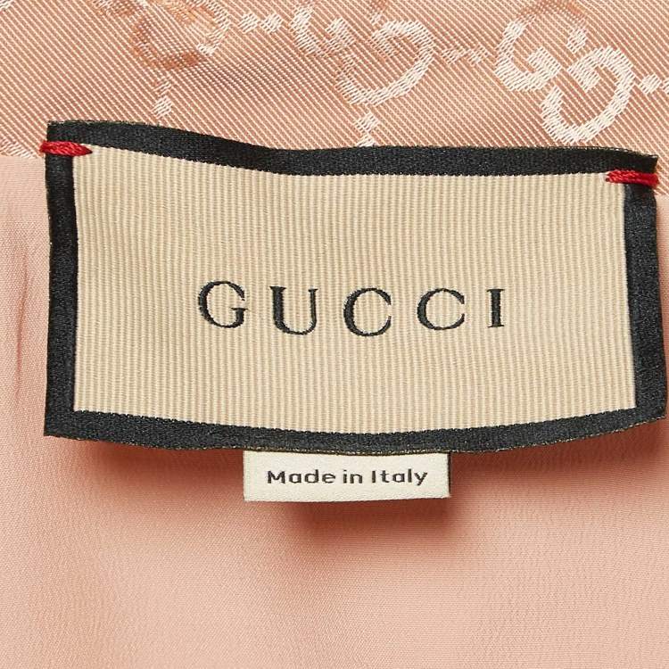 Pre Owned Gucci Pink GG Supreme Cotton Blend Belted Playsuit S