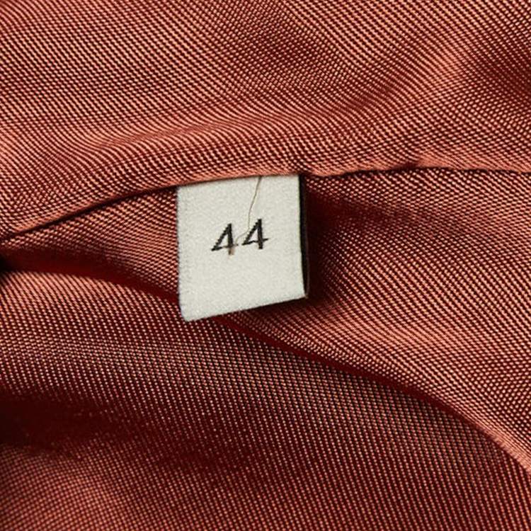 Pre Owned Gucci Beige Logo Studded Genuine Leather Belted Jacket M