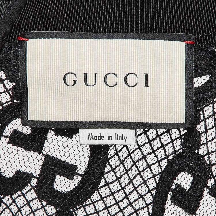 Pre Owned Gucci Black GG Macrame Lace Short Dress M