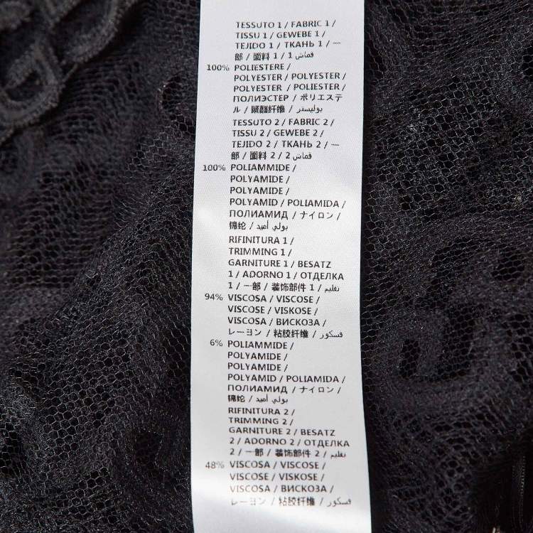 Pre Owned Gucci Black GG Macrame Lace Short Dress M