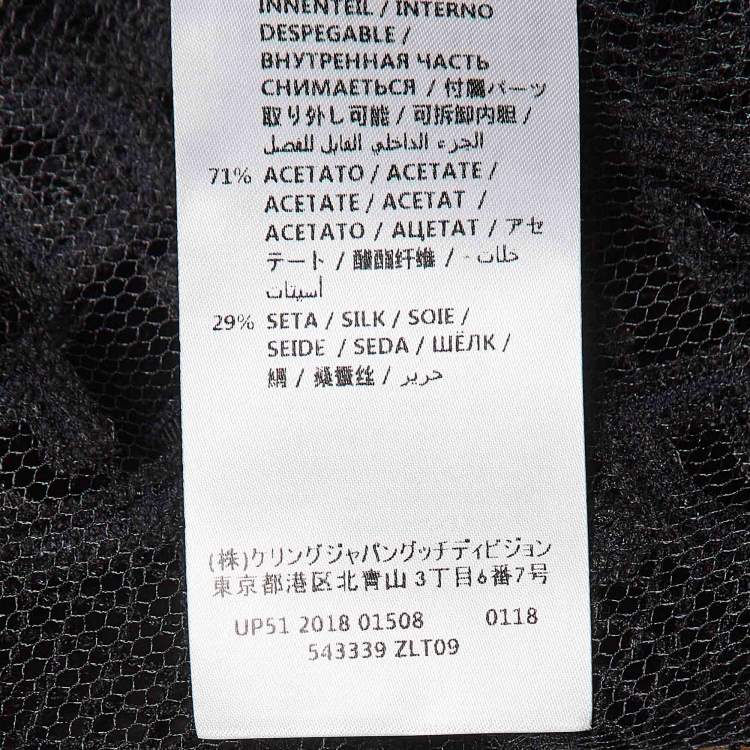 Pre Owned Gucci Black GG Macrame Lace Short Dress M