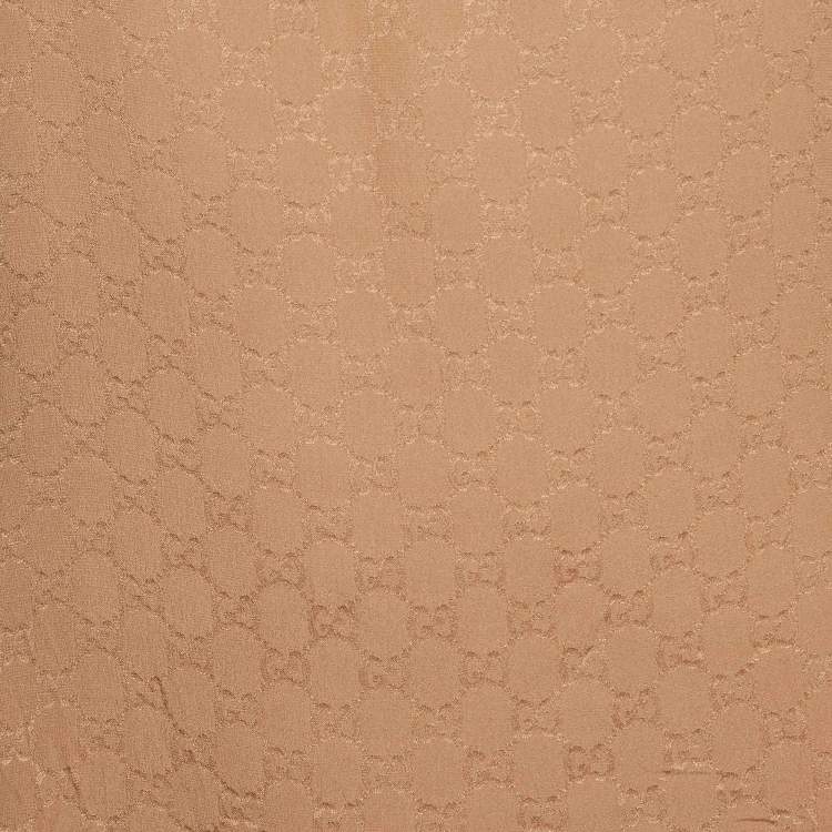 Pre Owned Gucci Beige GG Lace Trim Silk Camisole Top L