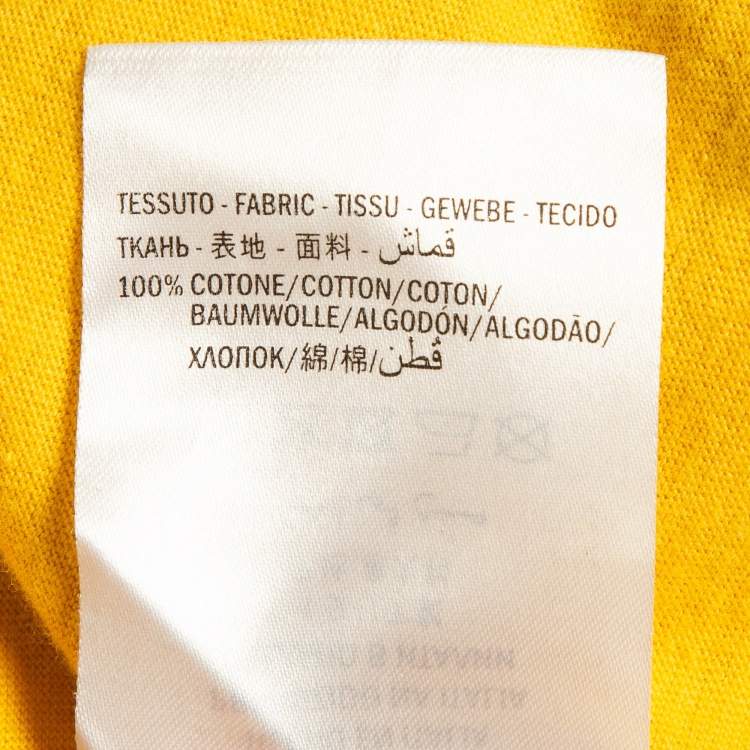 Pre Owned Gucci Yellow Logo Print Coco Capitan Cotton Distressed T-Shirt M