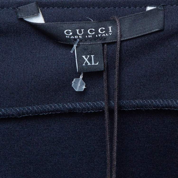 Pre Owned Gucci Navy Blue Jersey Short Dress XL