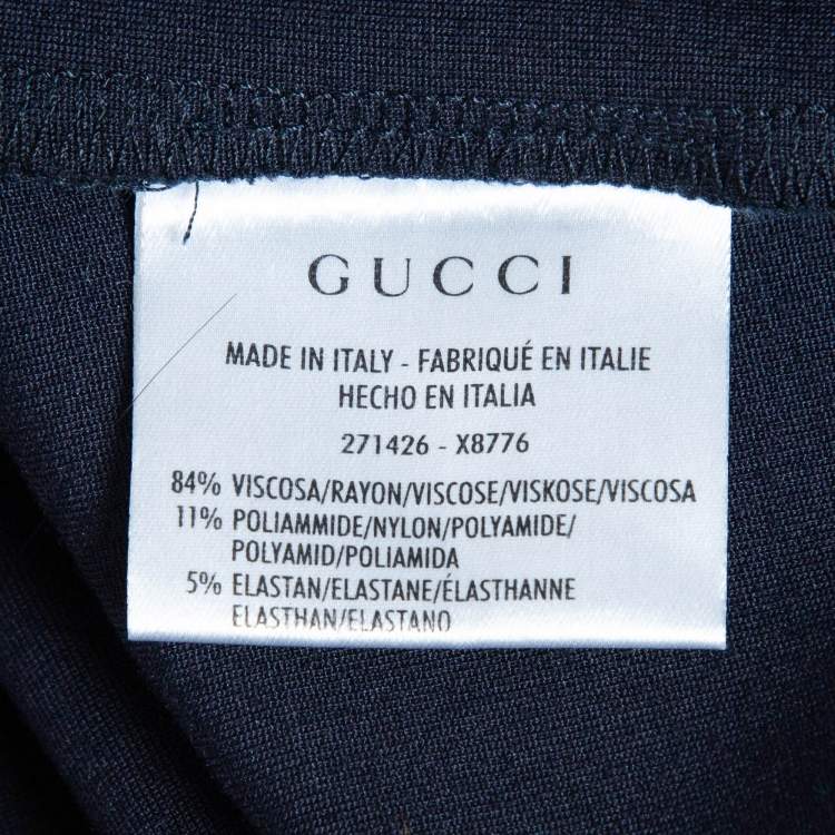 Pre Owned Gucci Navy Blue Jersey Short Dress XL