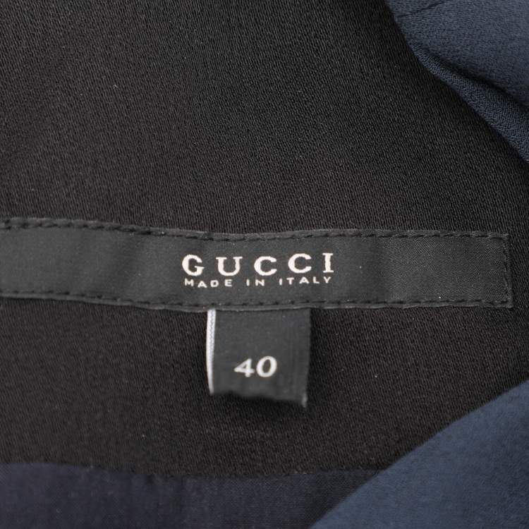 Pre Owned Gucci Navy Blue Crepe Twist Detail Sleeveless Mini Dress S