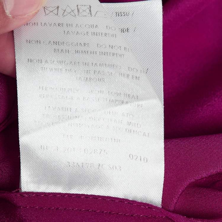 Pre Owned Gucci Magenta Pink Silk Open Back T-Shirt S