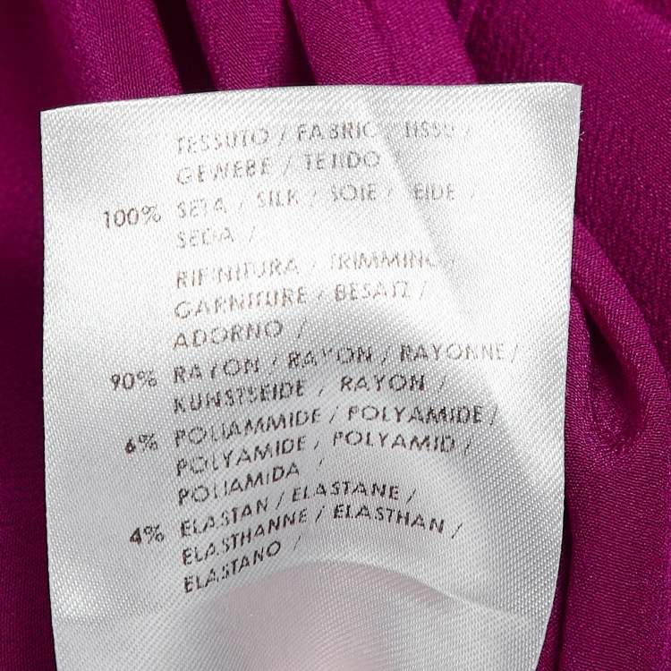 Pre Owned Gucci Magenta Pink Silk Open Back T-Shirt S
