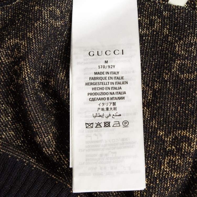 Pre Owned Gucci Navy Blue Zima Lurex Knit Top M