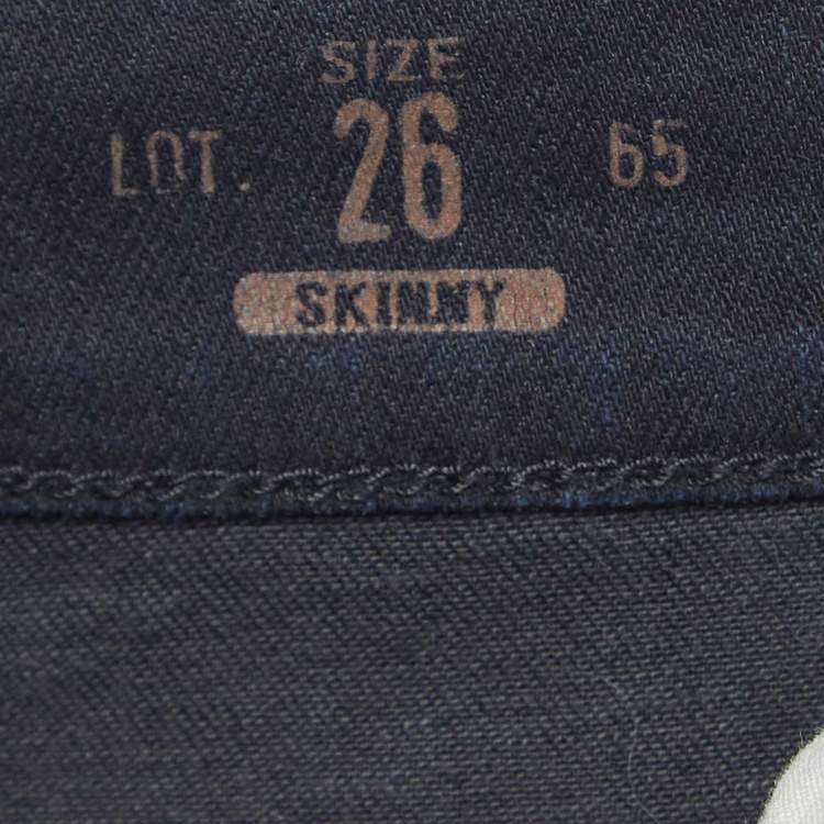 مملوكة مسبقًا Gucci Black Snake Applique Denim Skinny Fit Jeans S Waist 26"