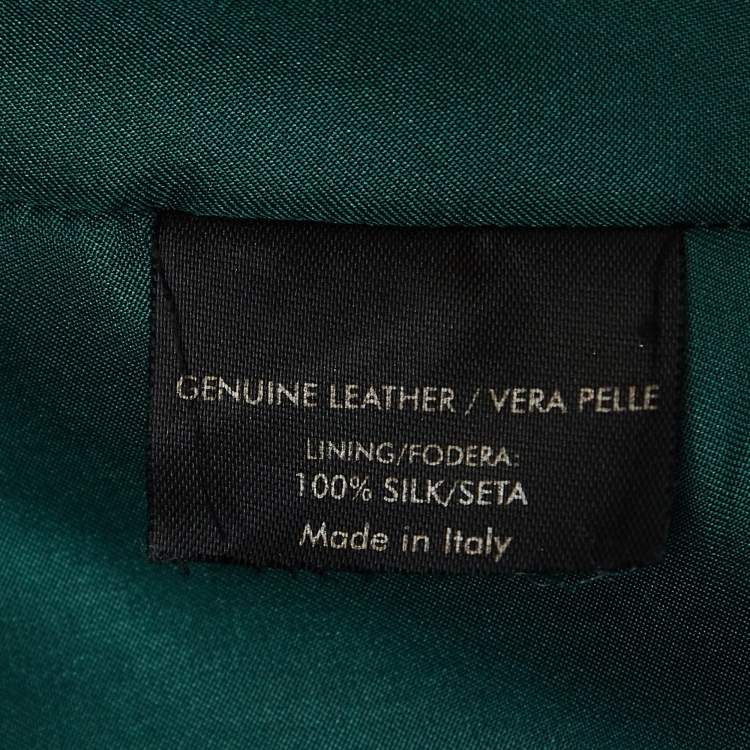 مملوكة مسبقًا Gucci Green Leather Pleated Crop Leather Jacket M
