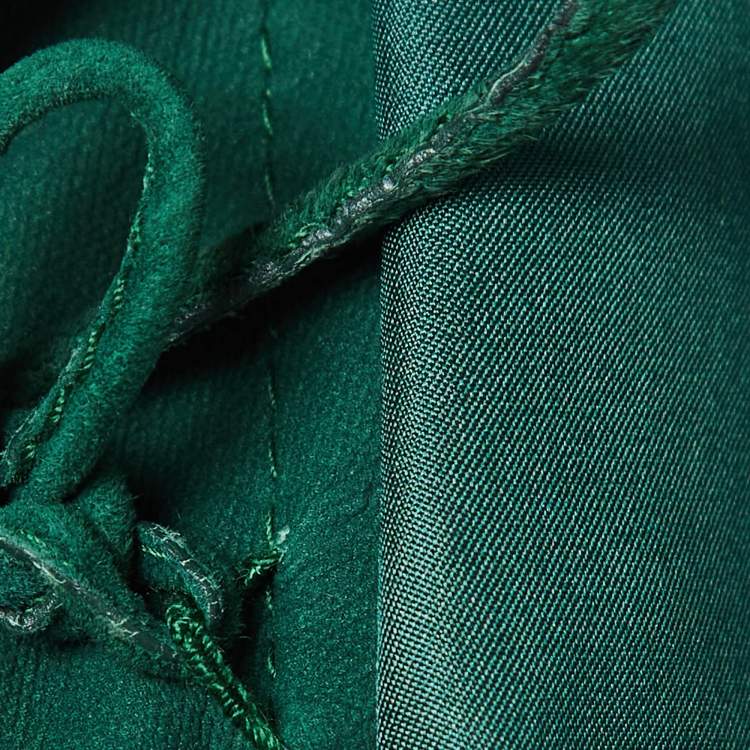 مملوكة مسبقًا Gucci Green Leather Pleated Crop Leather Jacket M