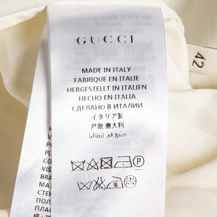 Pre Owned Gucci Off-White Cotton Ruffled Shirt M