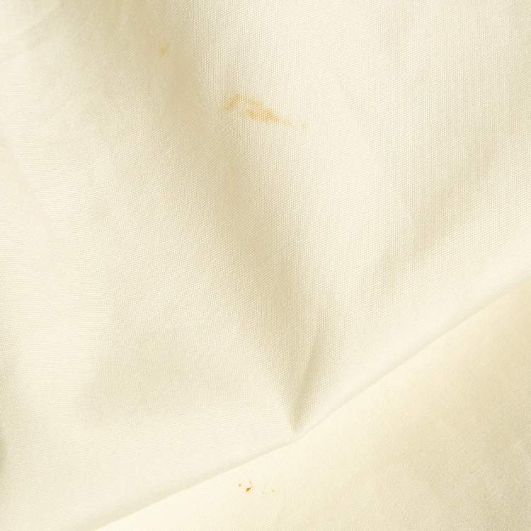 Pre Owned Gucci Off-White Cotton Ruffled Shirt M