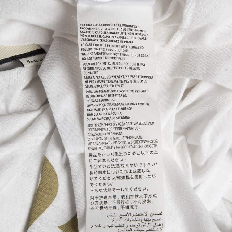 Pre Owned Gucci White Logo Print Cotton Jersey T-Shirt XL