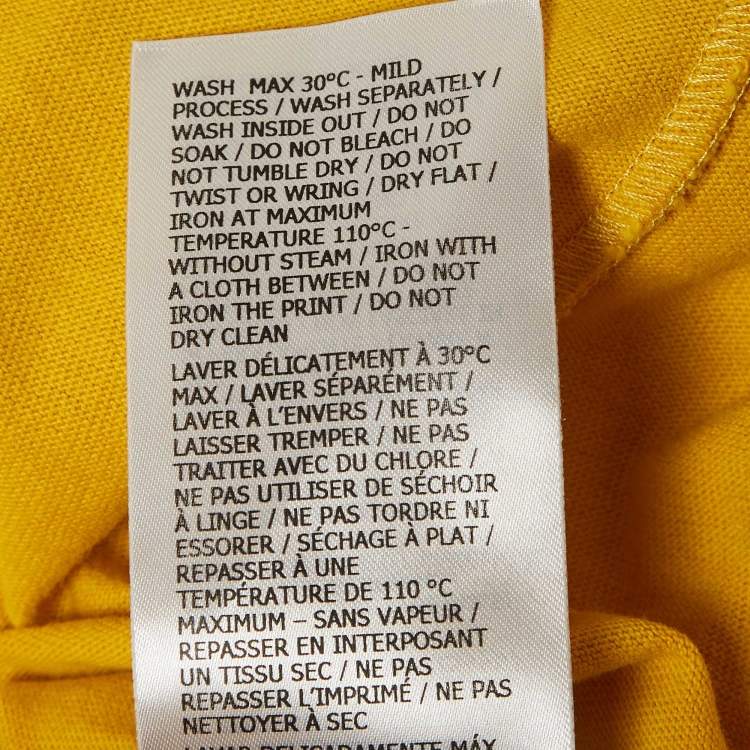 Pre Owned Gucci x adidas Yellow Printed Cotton Oversize T-Shirt L