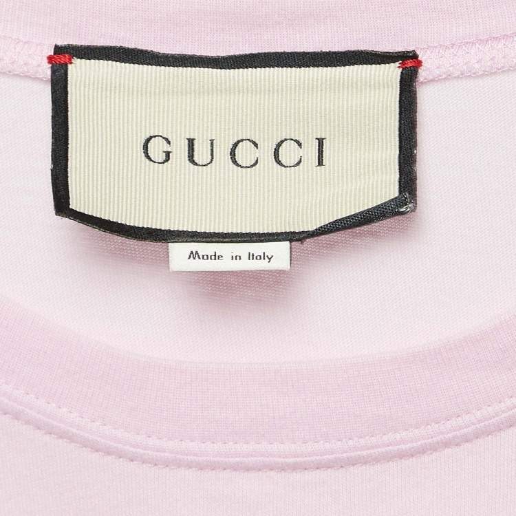 Pre Owned Gucci Pink Frog Print Cotton Knit T-Shirt S