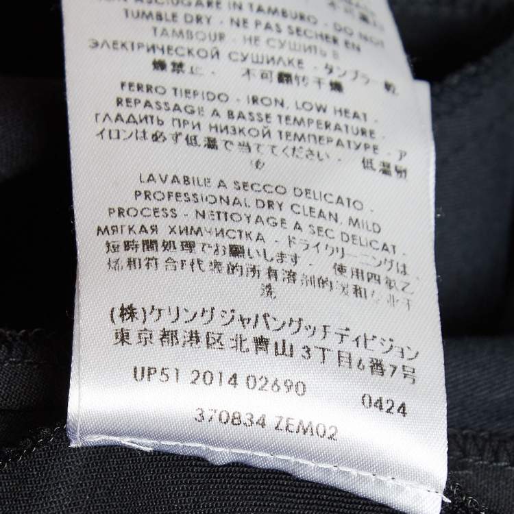 Pre Owned Gucci Black Wool Side Satin Trim Trousers M