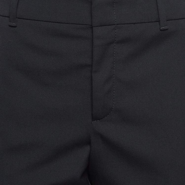 Pre Owned Gucci Black Wool Side Satin Trim Trousers M