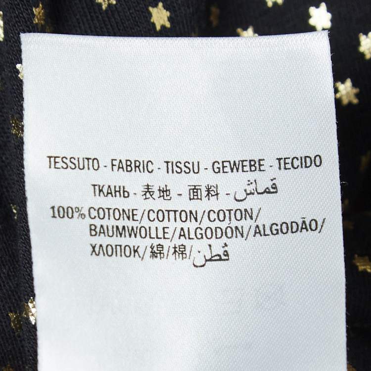 Pre Owned Gucci Black Star Print 'Guccy' Crew Neck T Shirt XXL