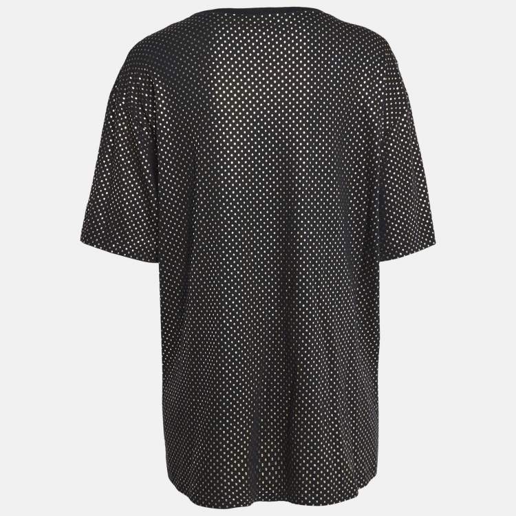 Pre Owned Gucci Black Star Print 'Guccy' Crew Neck T Shirt XXL