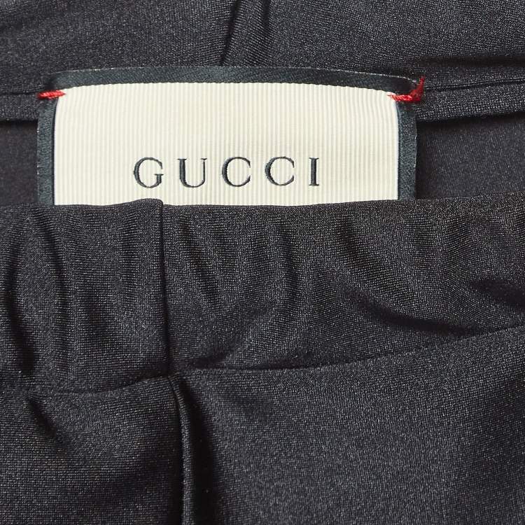Pre Owned Gucci Black Side Stripe Jersey Leggings S