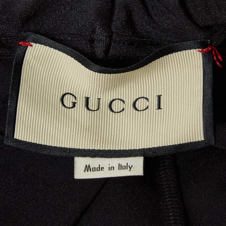 Pre Owned Gucci Black Side Stripe Jersey Leggings S
