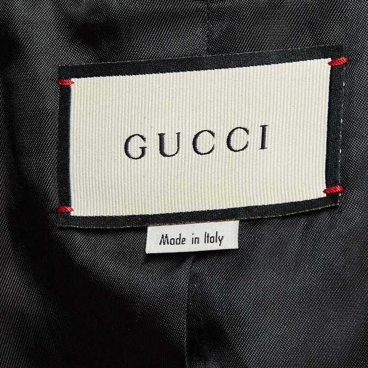 Pre Owned Gucci Black Tweed Button Front Jacket M